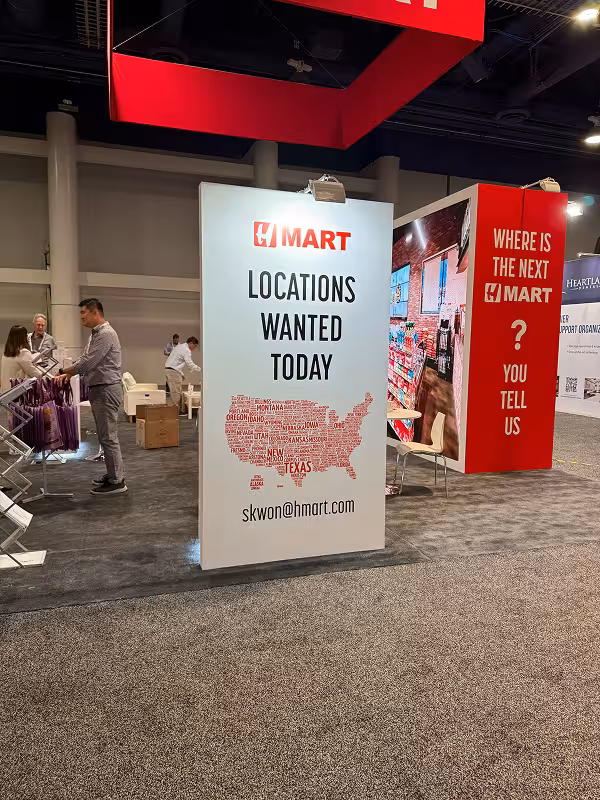 H Mart's expansion-focused booth at ICSC 2025 - representing the growth-minded retailers seeking operational efficiency