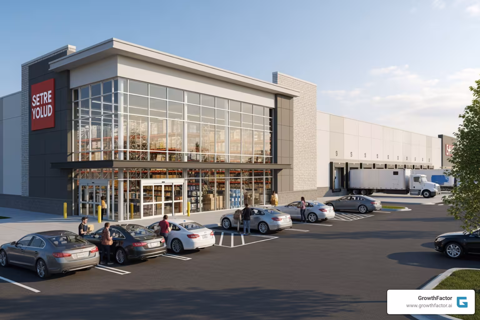 A retail storefront functioning as a hybrid fulfillment hub with a dedicated pickup lane - retail real estate analysis