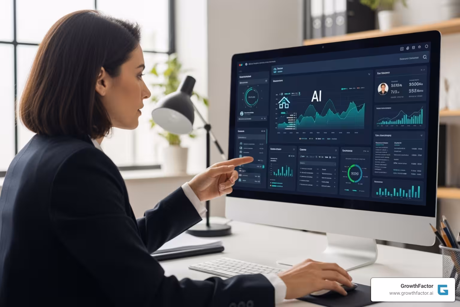 real estate professional working collaboratively with an AI interface - ai real estate software