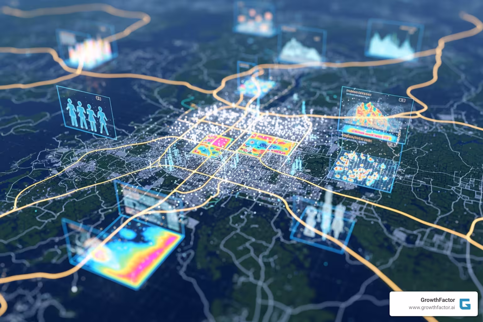 AI site analysis map with data overlays - AI site analysis