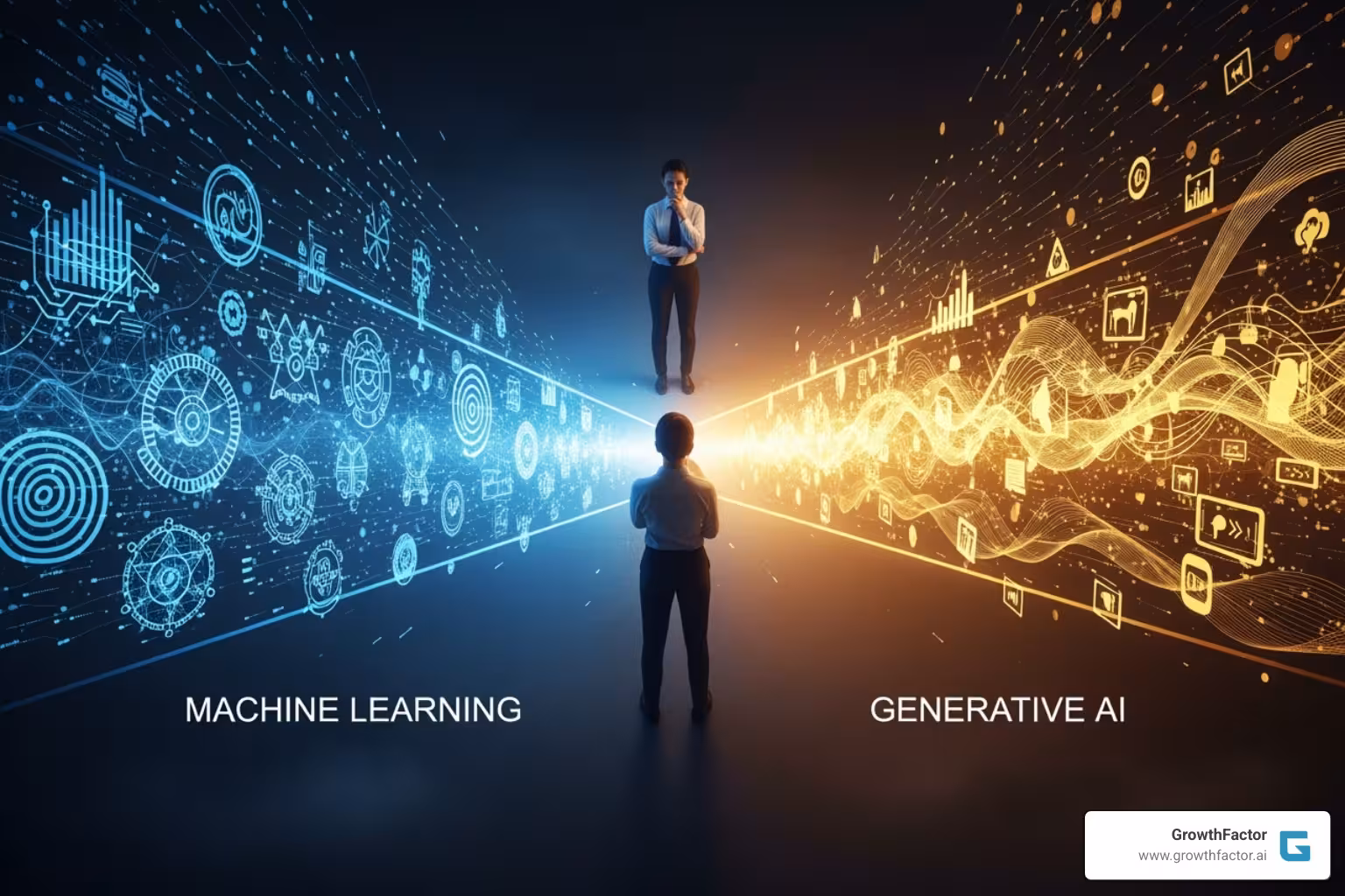 Decision flowchart for ML vs GenAI - machine learning vs generative ai