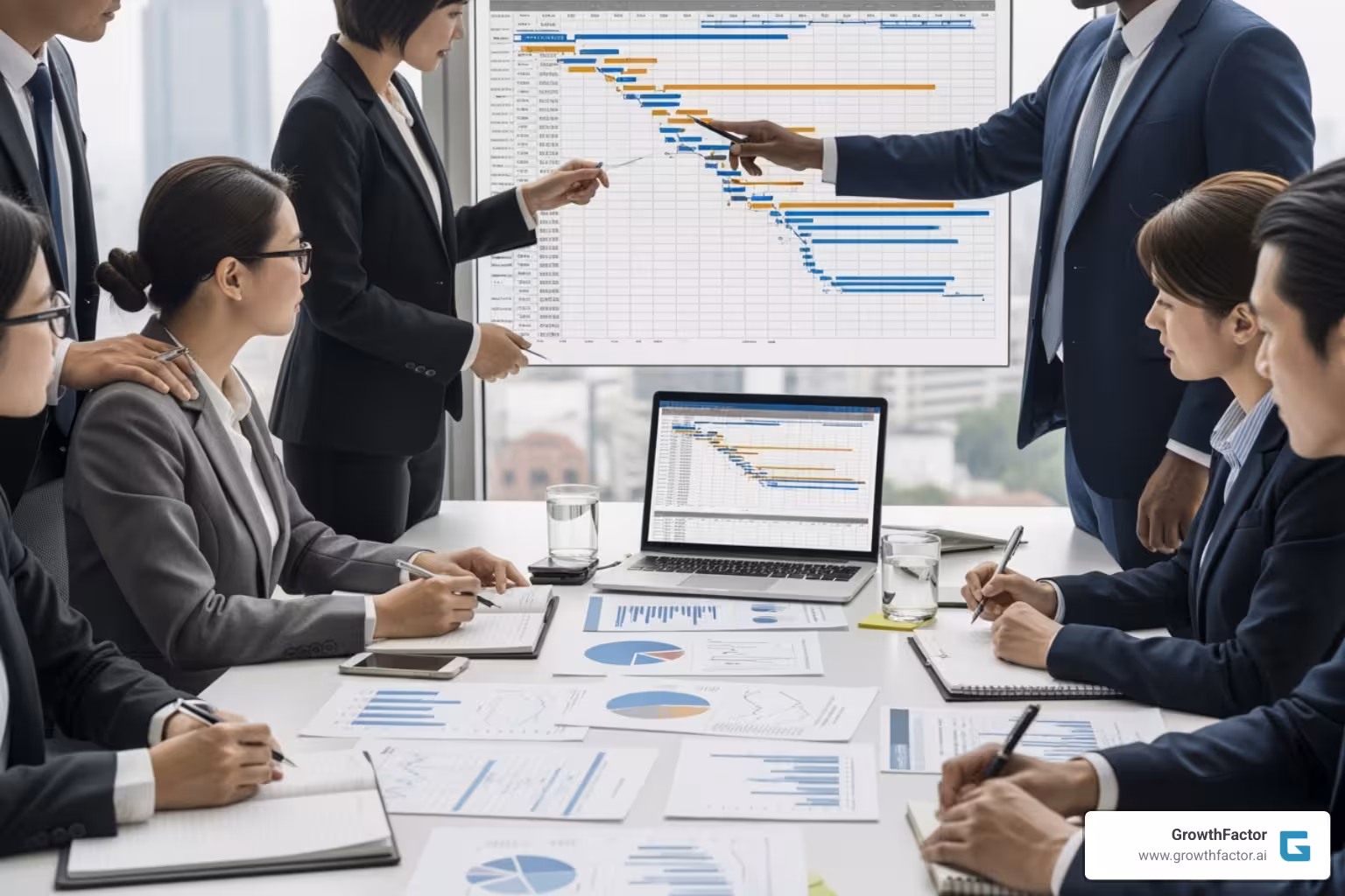 five distinct icons representing Technical, Financial, Market, Operational, and Legal feasibility - project feasibility