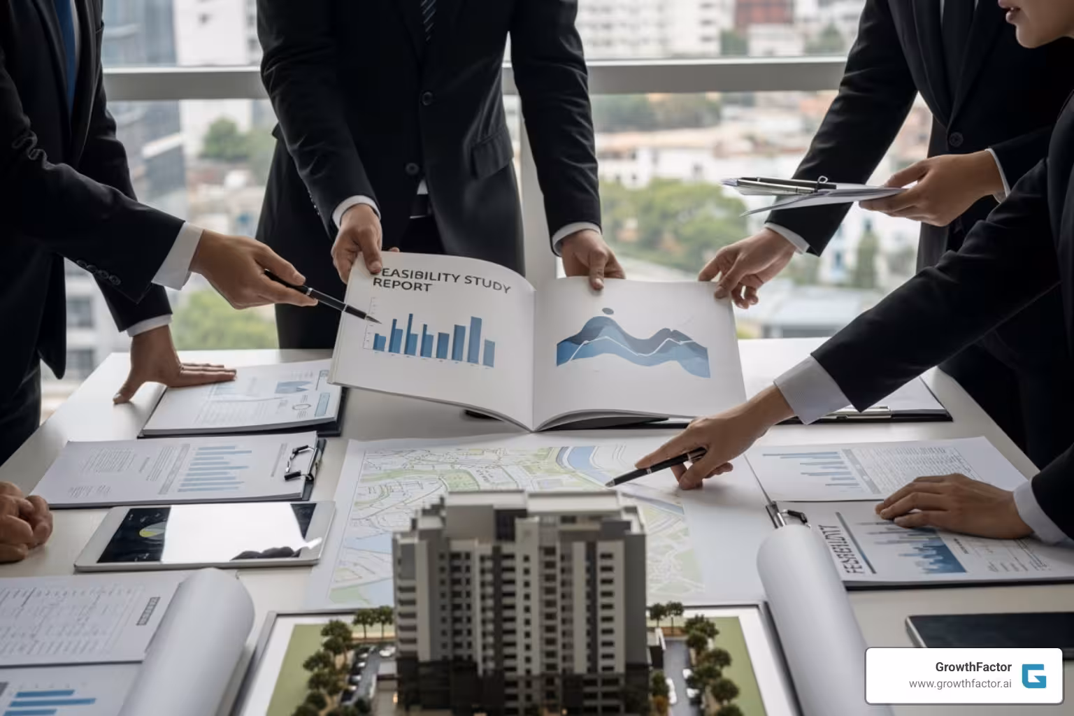 Site plan showing different zoning areas and environmental considerations - real estate feasibility study