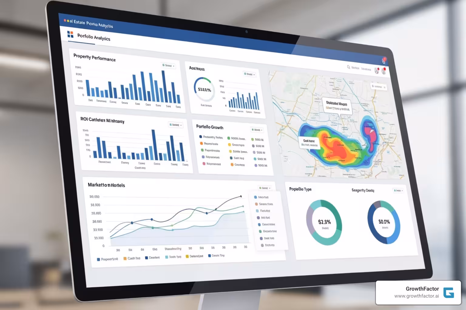 dashboard showing real estate portfolio analytics - real estate portfolio optimization