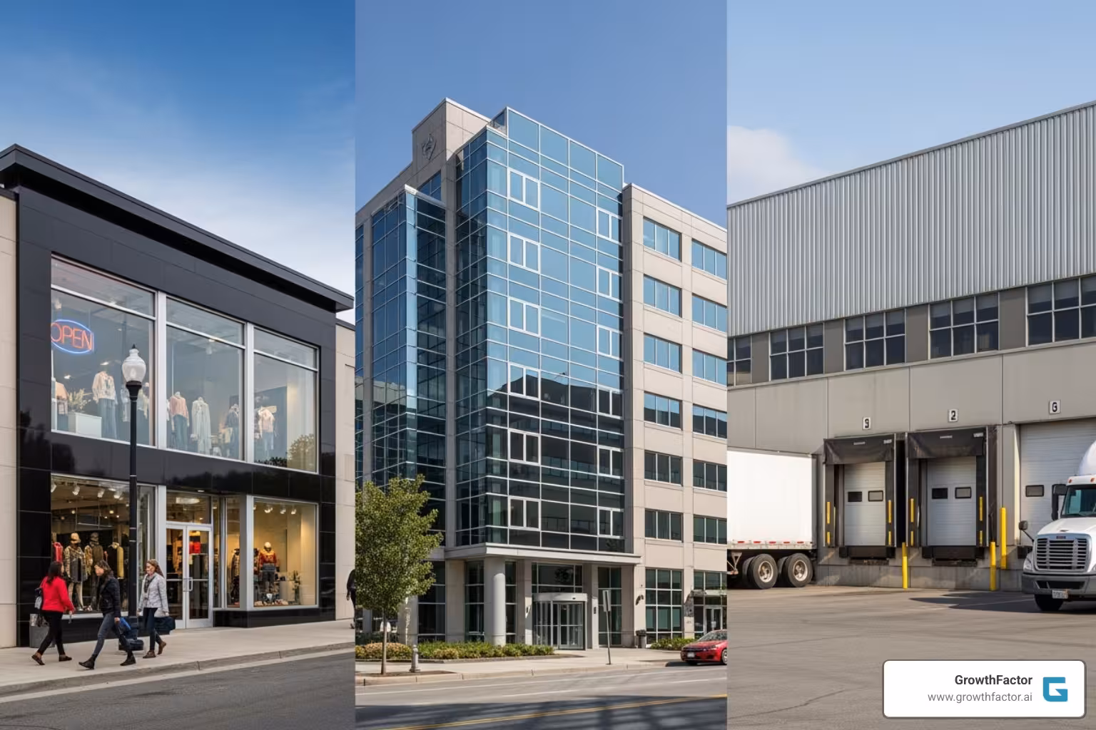 different commercial properties (retail, office, industrial) - site selection real estate