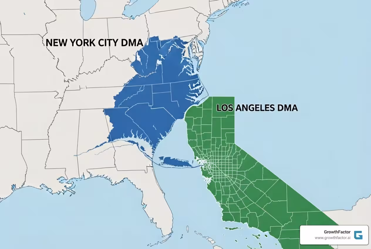 close-up of specific DMAs, like New York and Los Angeles - What is a DMA